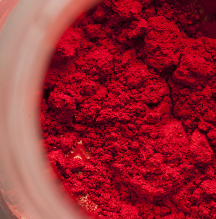 Tannerie Alric pigments coloration teinture rouge